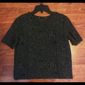 Dark Green cheetah print top from Zara